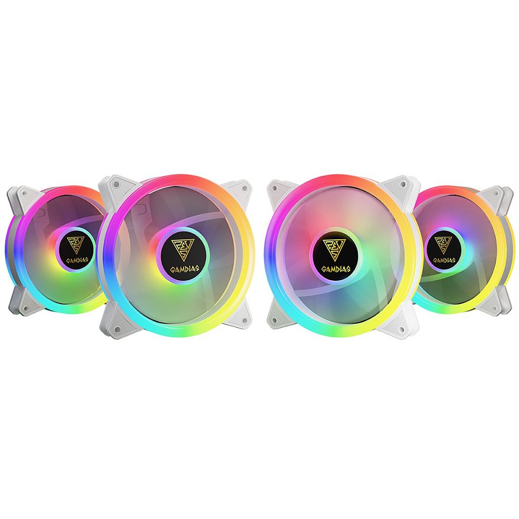 Detalhes de Kit 4 Cooler Fan Gamdias Aeolus 120Mm Rgb - M2-1204R Branco