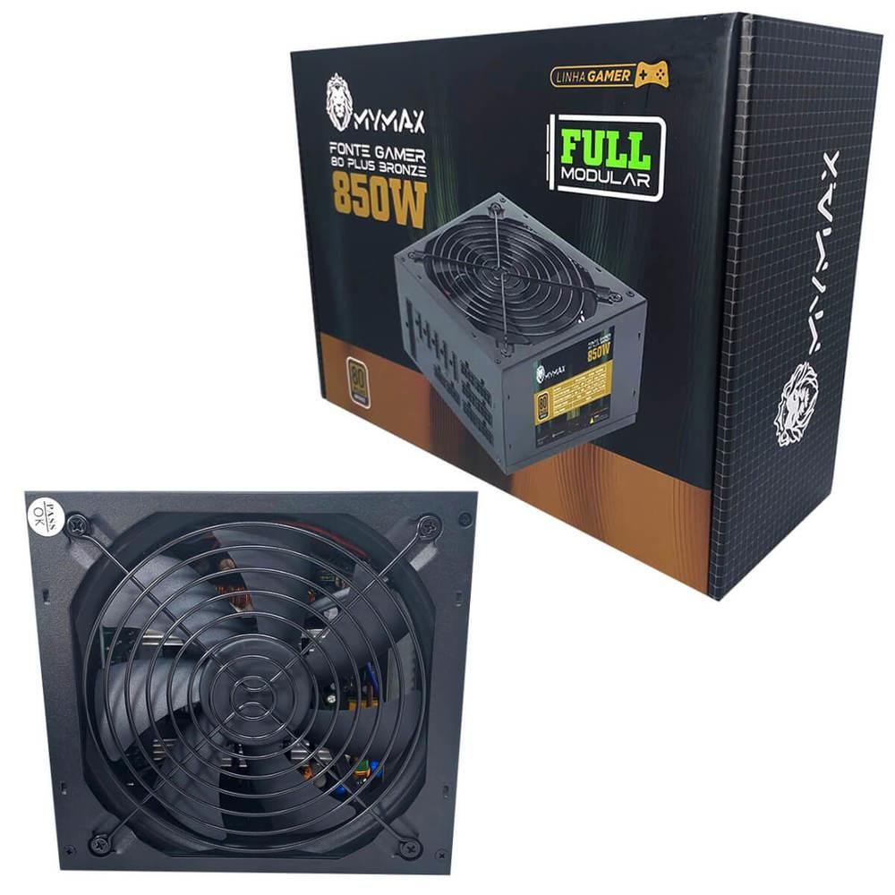 Detalhes de Fonte Mymax ATX 850W Modular 80 Plus Bronze (MPSU/FP850W)