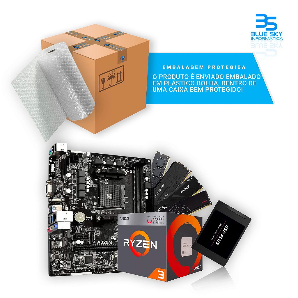 Detalhes de Kit Intel Core I3 3,70Gh + Placa mãe H81M + 4GB DDR3 + 120GB