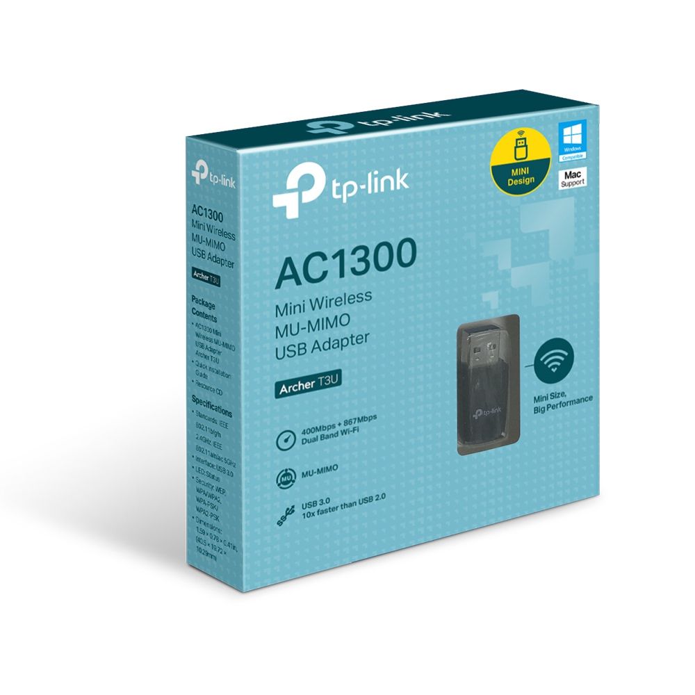 Detalhes de Adaptador TP-Link USB Wireless MU-MIMO AC1300 - Archer T3U