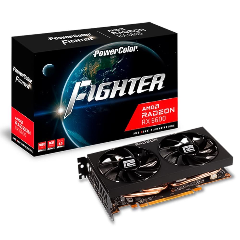 Placa de Vídeo AXRX 6600 3DH Power Color Fighter 8GB GDDR6