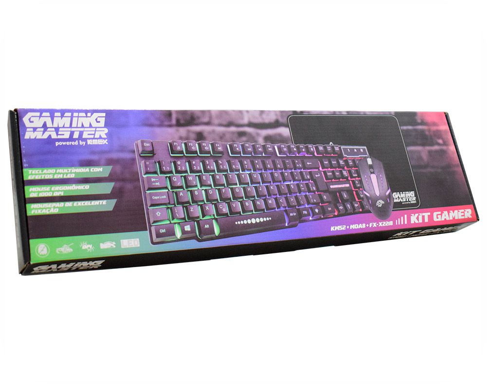 Detalhes de Kit Gamer 3 em 1 Mouse, Teclado e Mousepad Gaming RGB