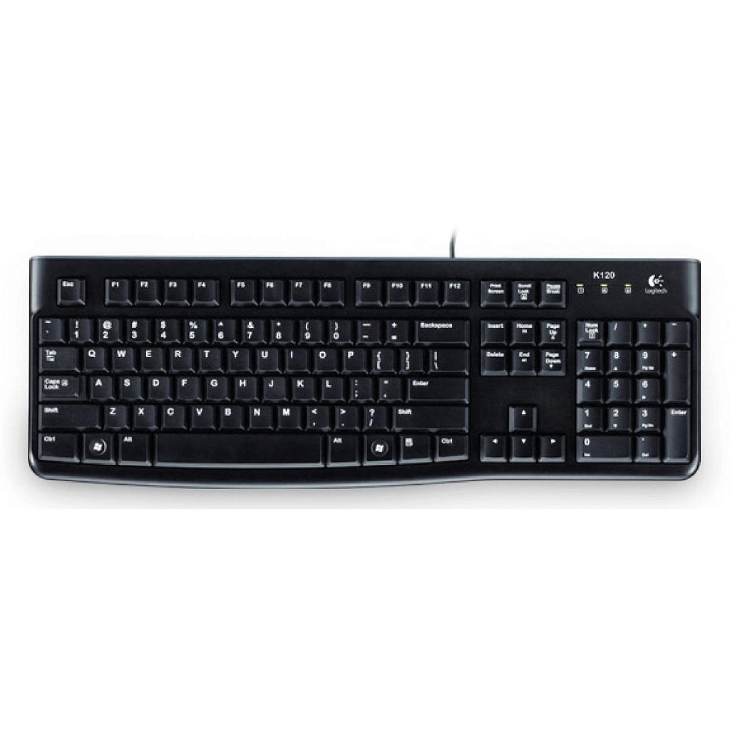 Teclado Logitech K120 Qwerty Português Brasil Cor Preto