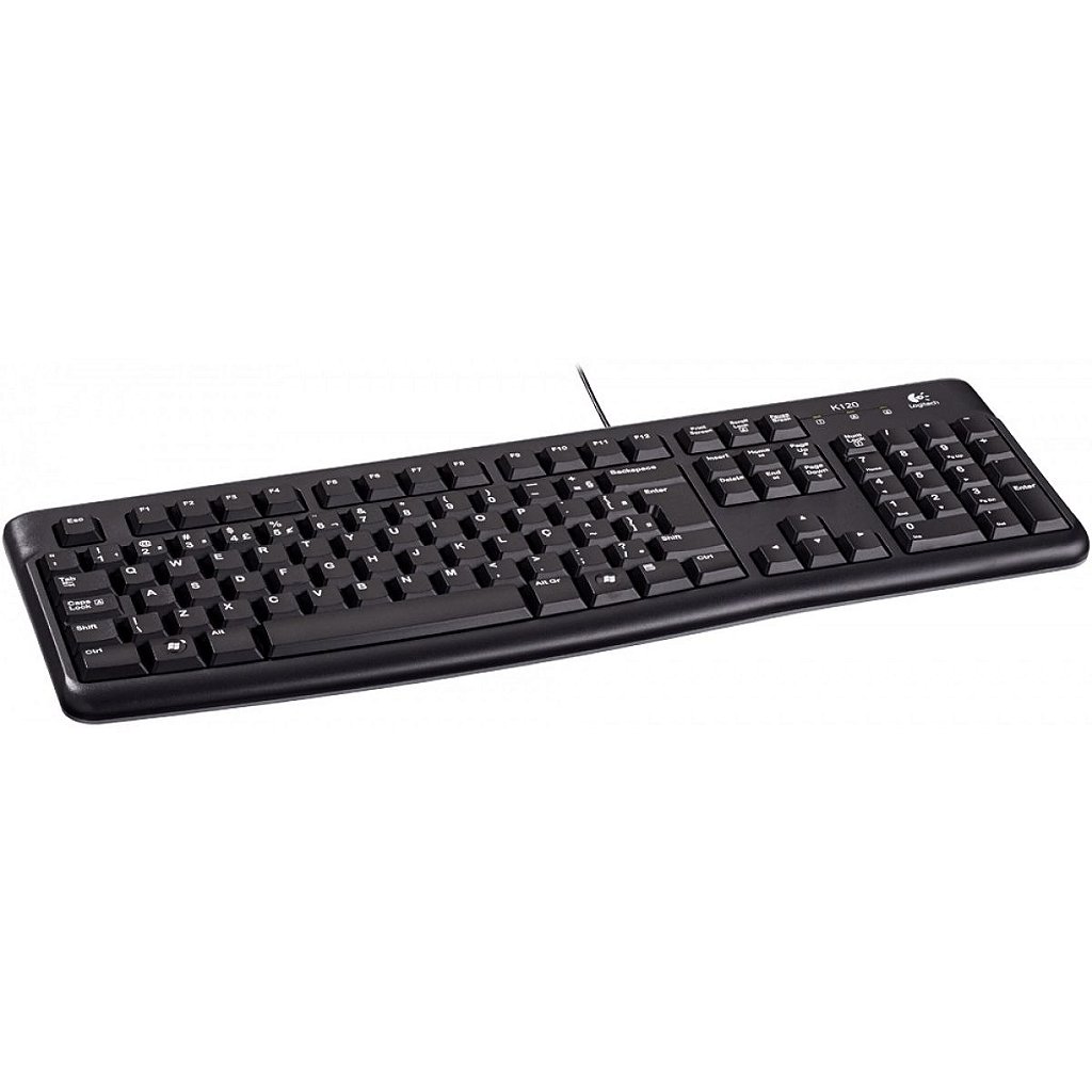 Detalhes de Teclado Logitech K120 Qwerty Português Brasil Cor Preto
