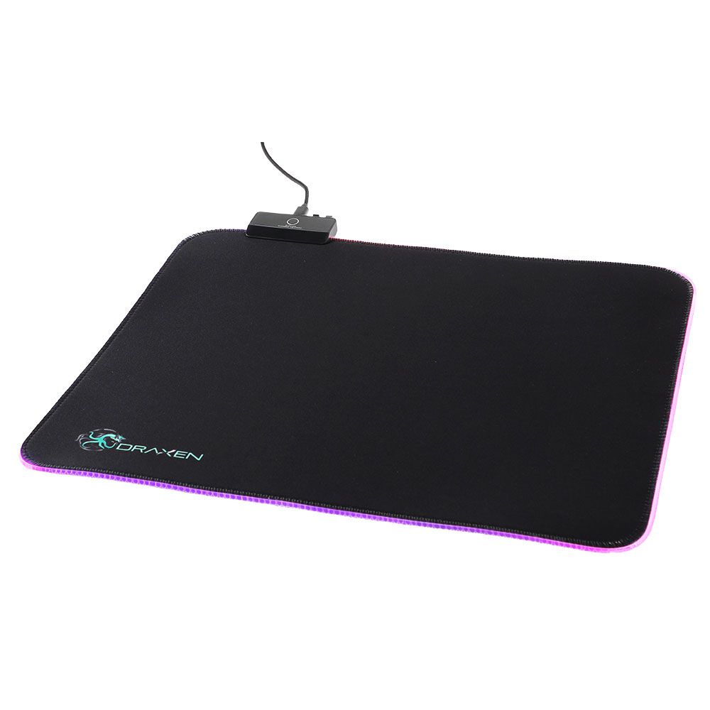 Detalhes de Mouse Pad MousePad Gamer Led RGB Draxen Preto 360x300 - DN40