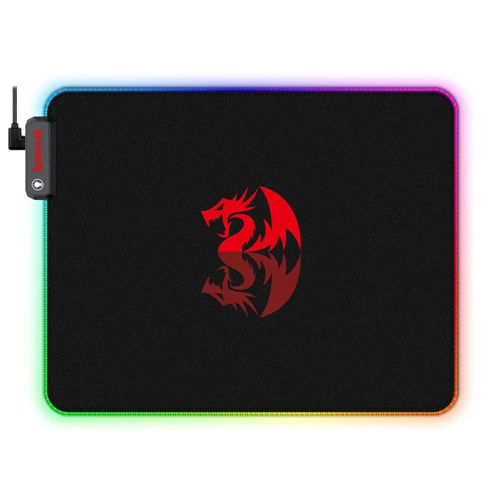 Detalhes de Mouse Pad MousePad Gamer RGB Redragon Pluto Médio Preto 330x260 P026