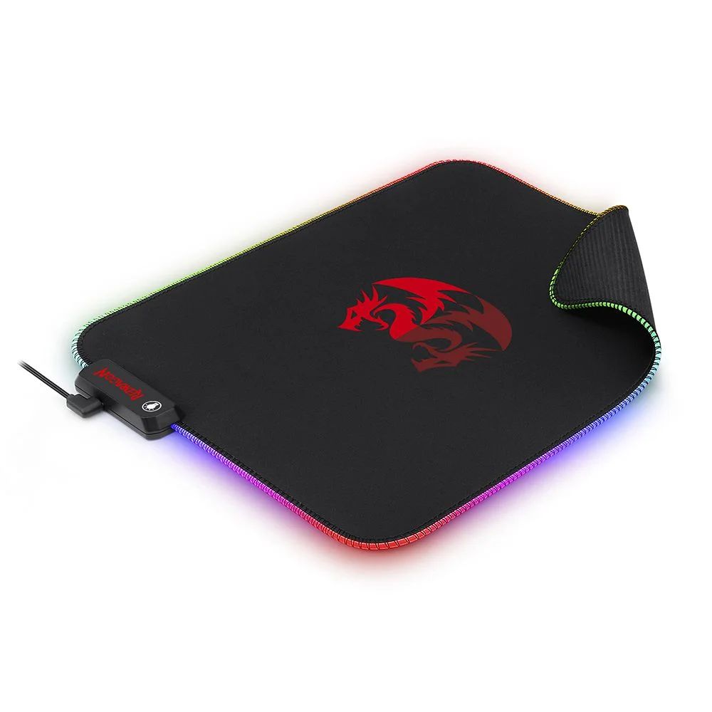 Mouse Pad MousePad Gamer RGB Redragon Pluto Médio Preto 330x260 P026