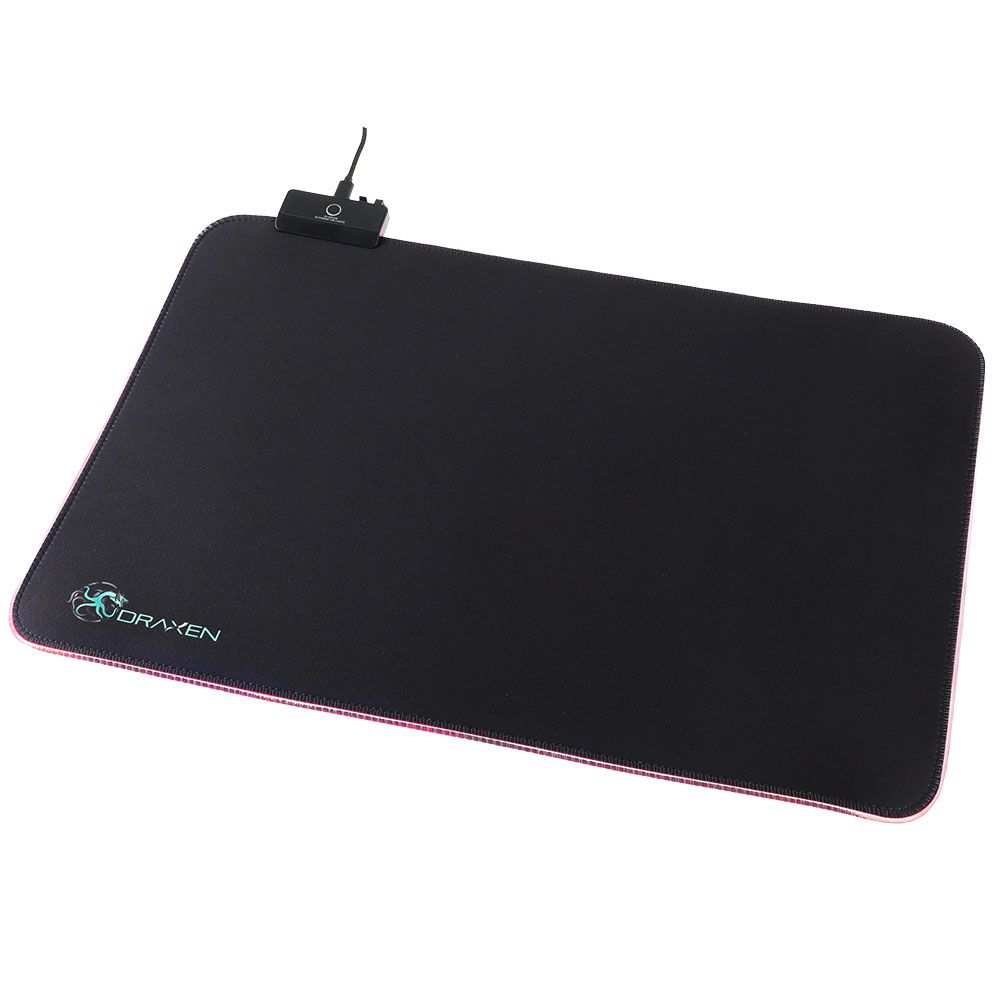 Detalhes de Mouse Pad MousePad Gamer Led RGB Draxen Preto 450x300 - DN41