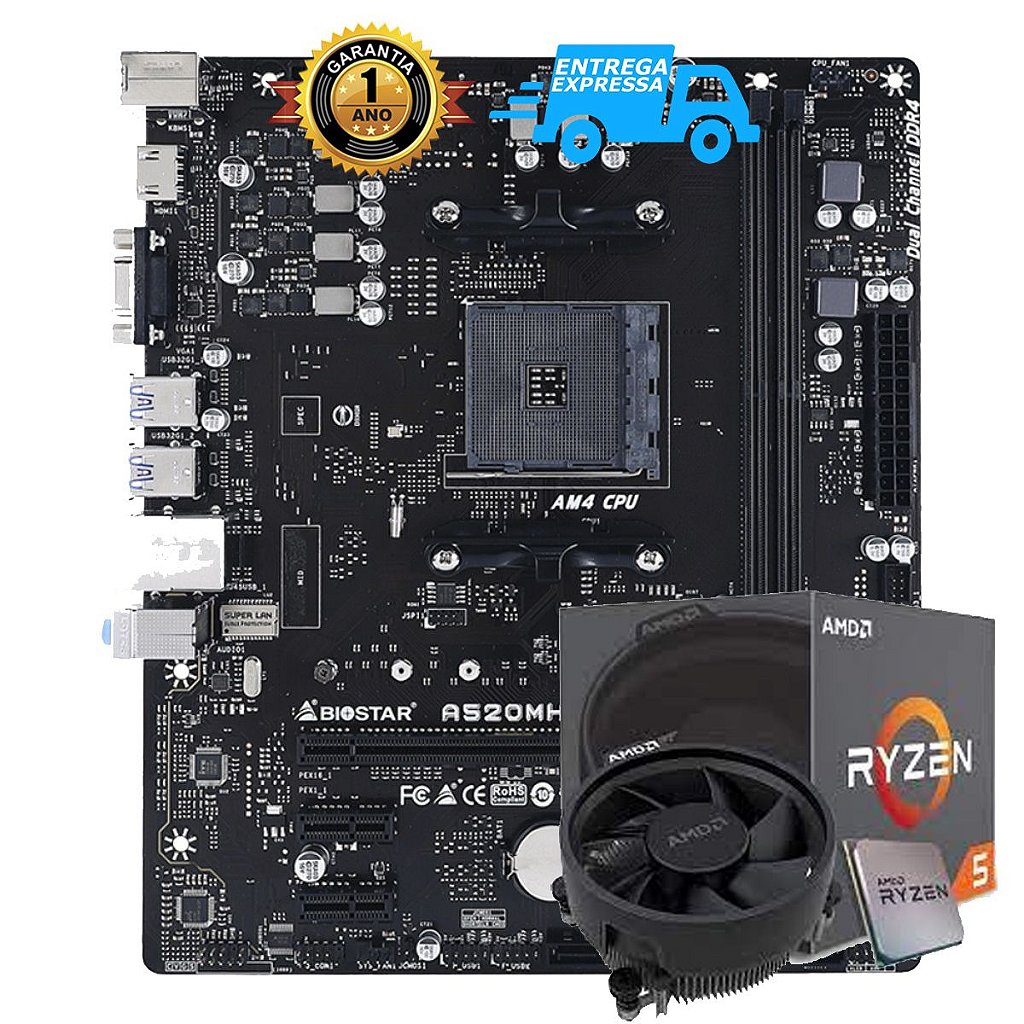 Kit Upgrade Gamer Amd Ryzen 5 5600 + Placa Mãe A520m AM4 DDR