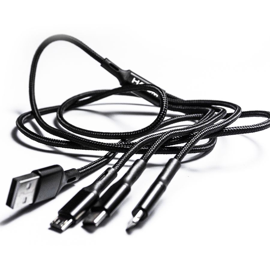 Detalhes de Cabo Usb 3 em 1- Tipo C / Iphone / Micro USB Preto Cb1120