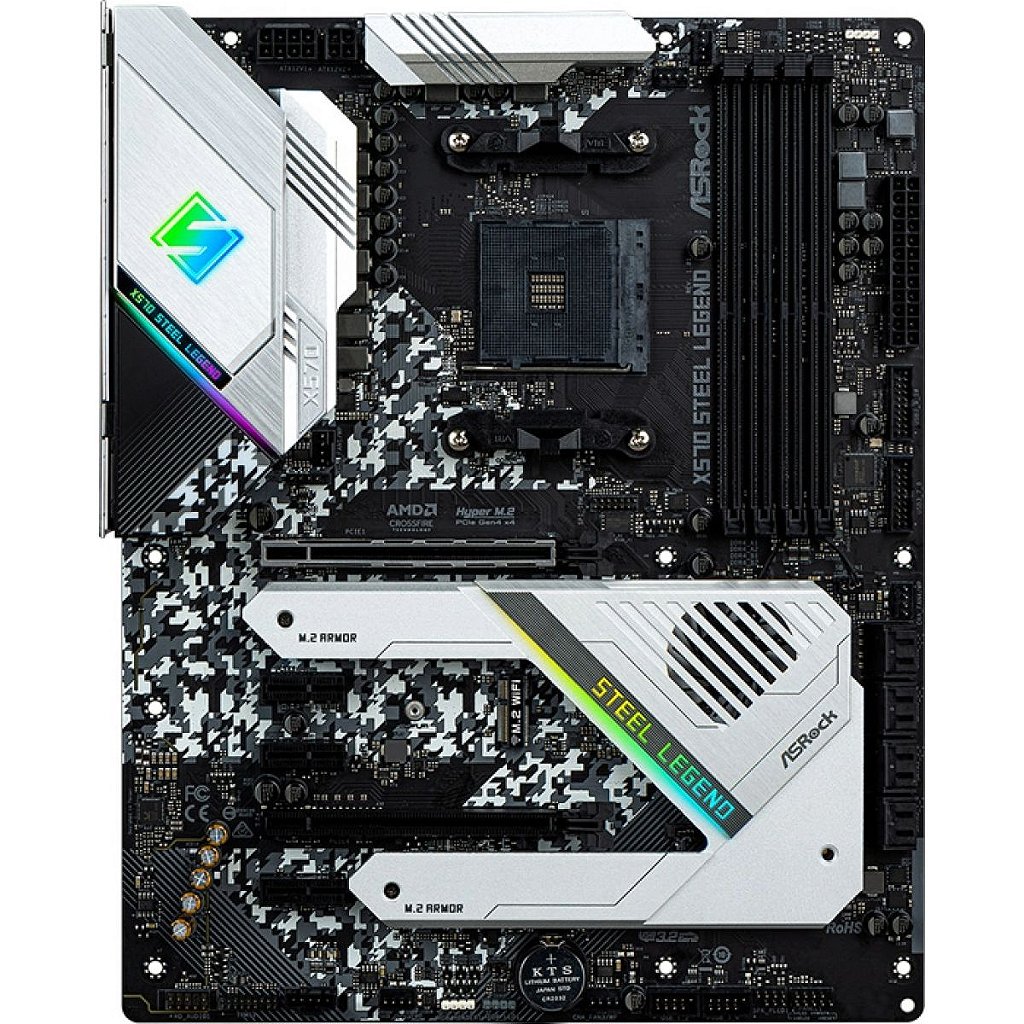 Detalhes de Placa Mãe Gamer ASRock X570 Steel Legend AMD AM4 X570 DDR4