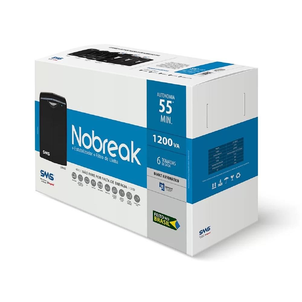 Nobreak SMS Linnus 1200Va 6 tomadas Bivolt/Saída 115V 27456