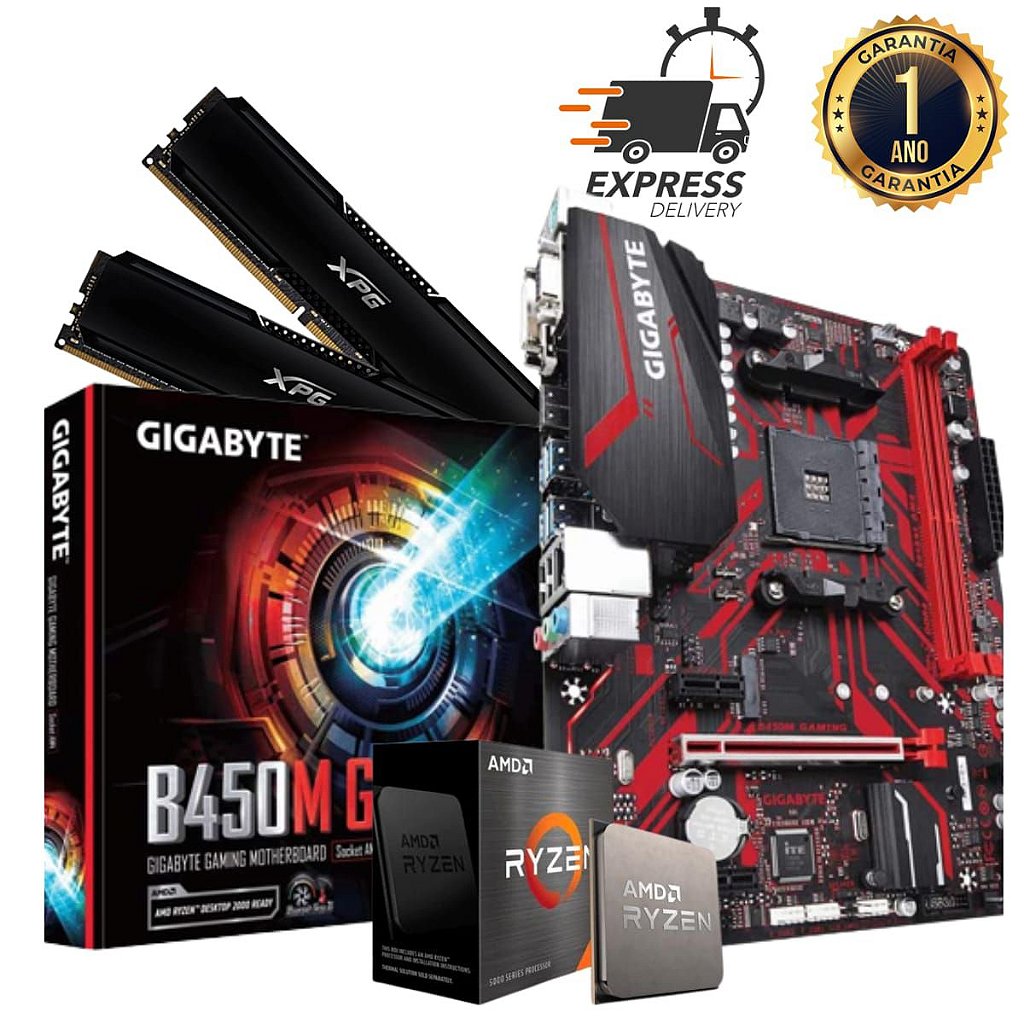 Kit Gamer Gigabyte B450M Gaming + Ryzen 5 4600G + 16GB DDR4