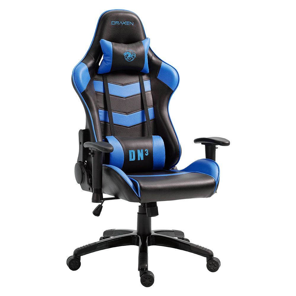 Detalhes de Cadeira Gamer Draxen DN3 Giratória Encosto Reclinável Preto/Azul - Dn003-Bl