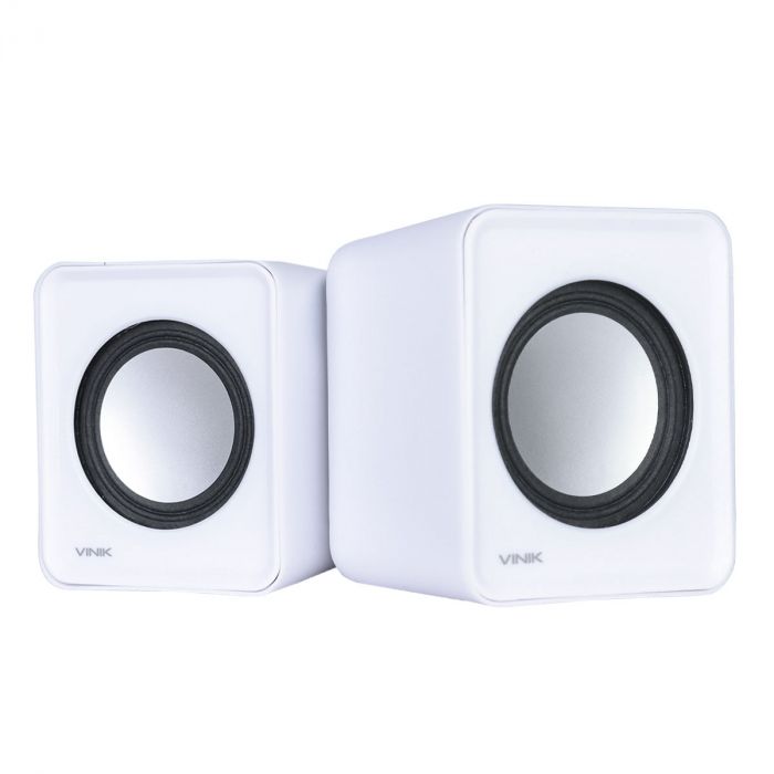 Caixa Caixinha De Som Branco Multimídia Vinik Usb P2 VS01B