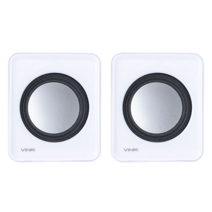 Detalhes de Caixa Caixinha De Som Branco Multimídia Vinik Usb P2 VS01B
