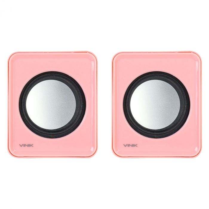 Detalhes de Caixa De Som Caixinha Multimídia Vinik Usb/p2 Rosa Vs01r