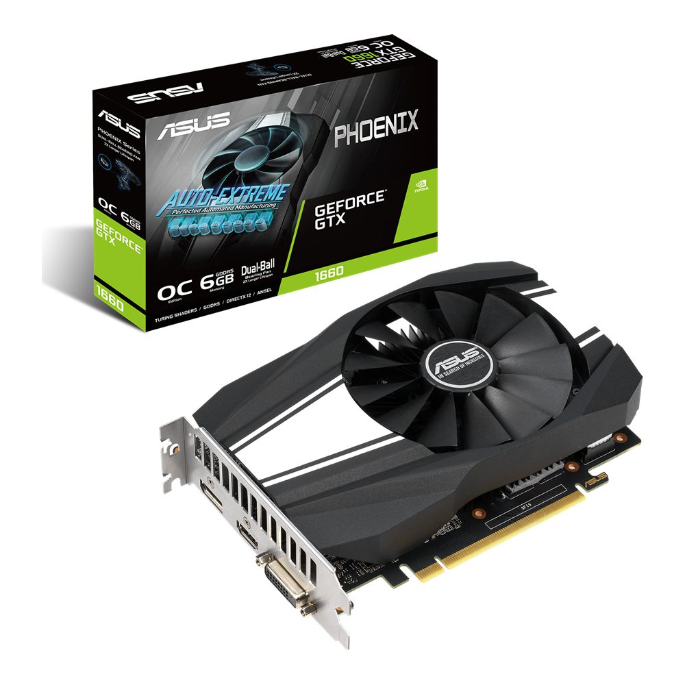 Placa Vídeo Asus Geforce Gtx 1660 Phoenix 6gb Gddr5 192bits PH-GTX1660-O6G