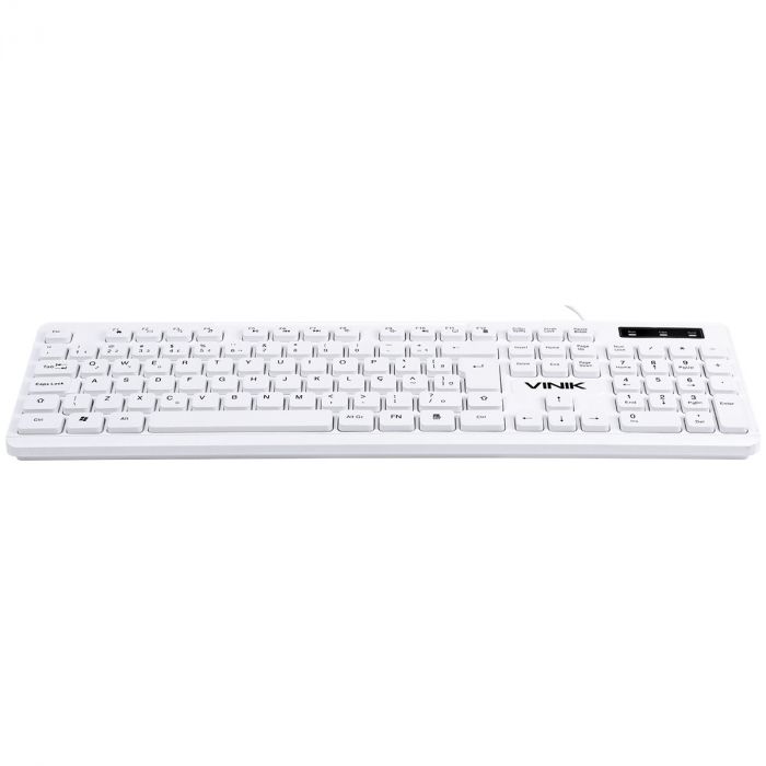 Detalhes de Teclado Múltimídia Vinik Slim Branco Teclas Chocolate TCB200