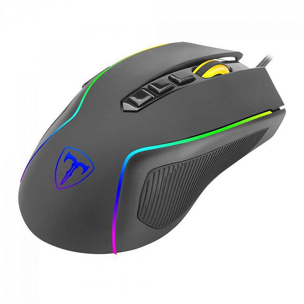 Detalhes de Mouse Gamer T-Dagger Darkangel LED RGB 8 Botões 4000Dpi Black - T-TGM209