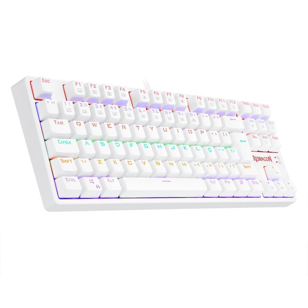Detalhes de Teclado Mecânico Daksa Rainbow Lunar White Switch Brown