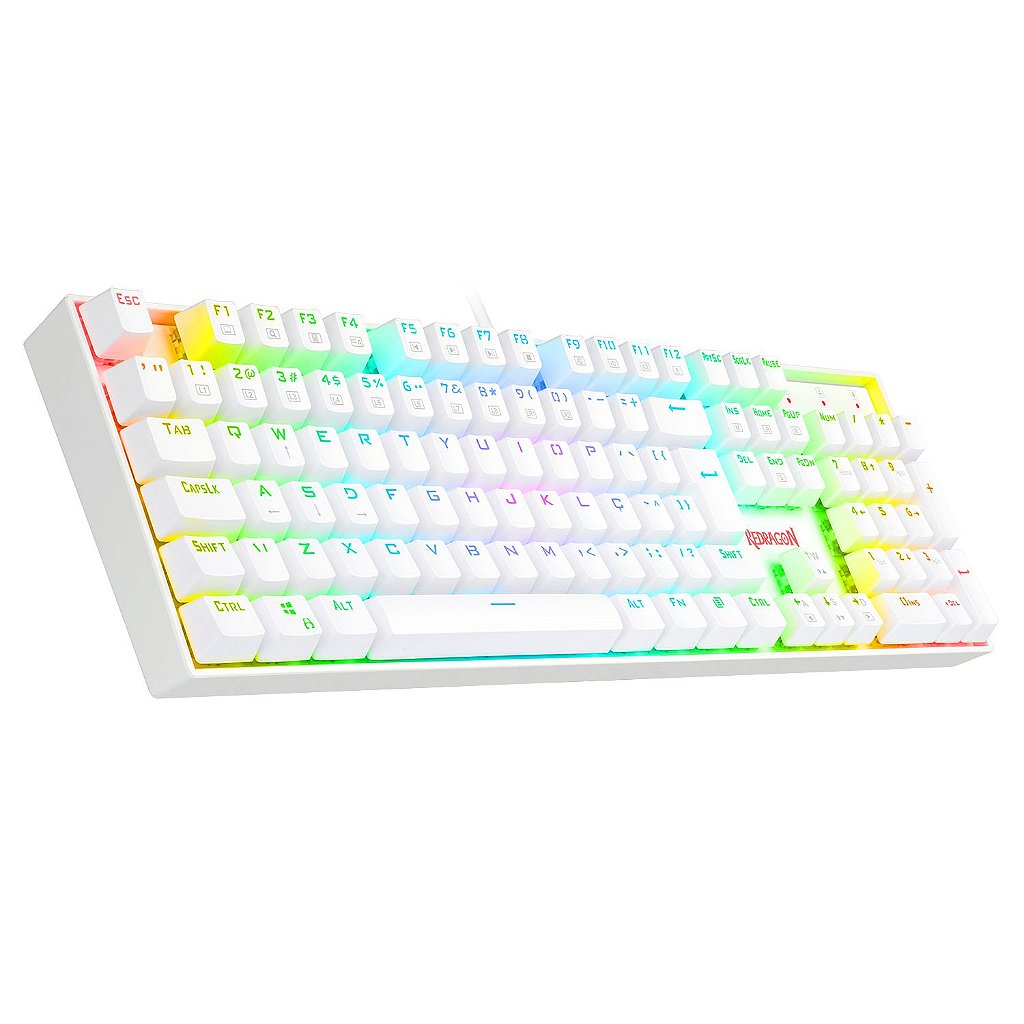 Teclado Mecânico Mitra RGB Lunar White Switch Preto - K551W-RGB