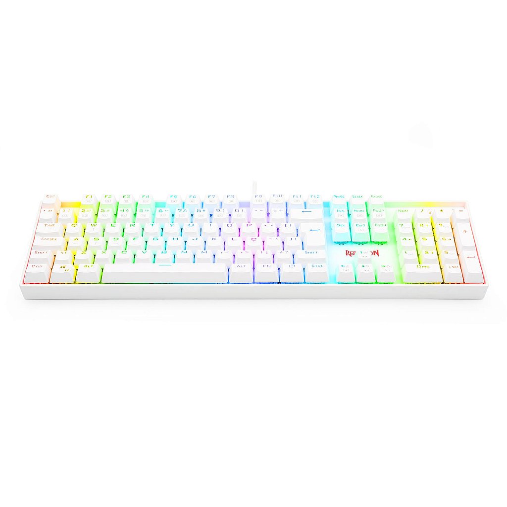 Detalhes de Teclado Mecânico Mitra RGB Lunar White Switch Preto - K551W-RGB