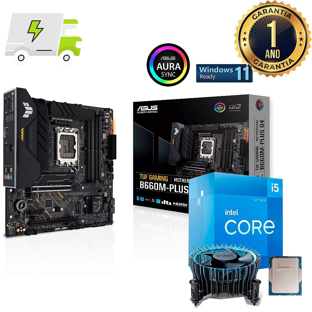Kit Upgrade Asus TUF Gaming B660M-PLUS + Intel Core i5 12400F