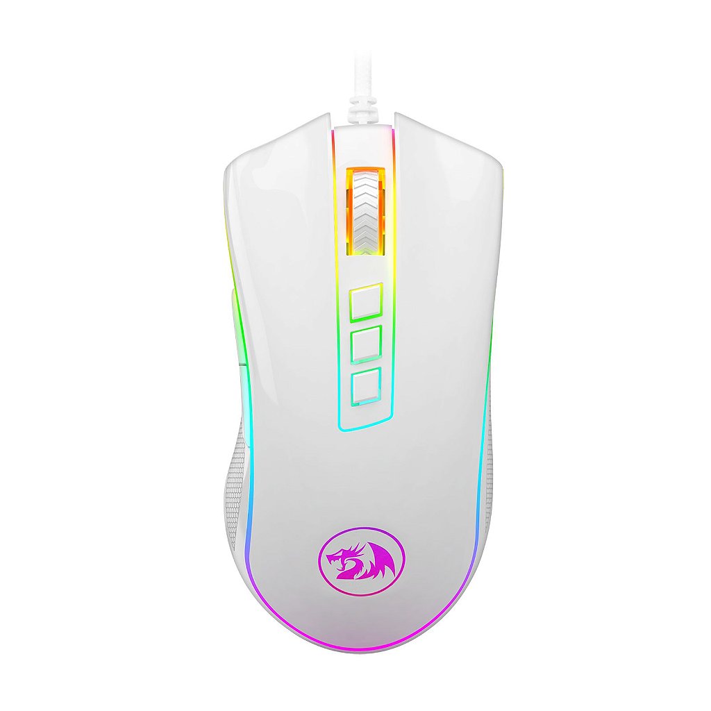 Detalhes de Mouse Gamer Redragon 24000DPI King Cobra Lunar White M711W-FPS