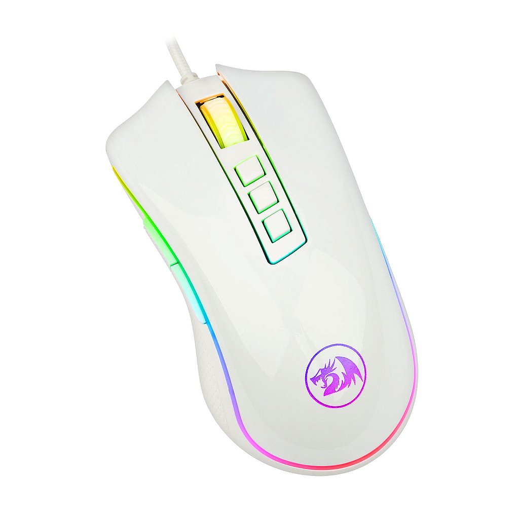 Mouse Gamer Redragon 24000DPI King Cobra Lunar White M711W-FPS