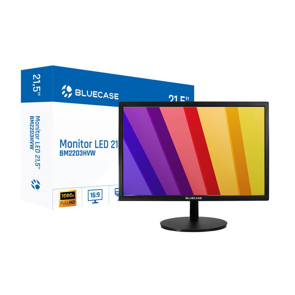 Monitor Led Full HD 21,5" HDMI 1920x1080 Preto Bluecase - BM22D3HVW