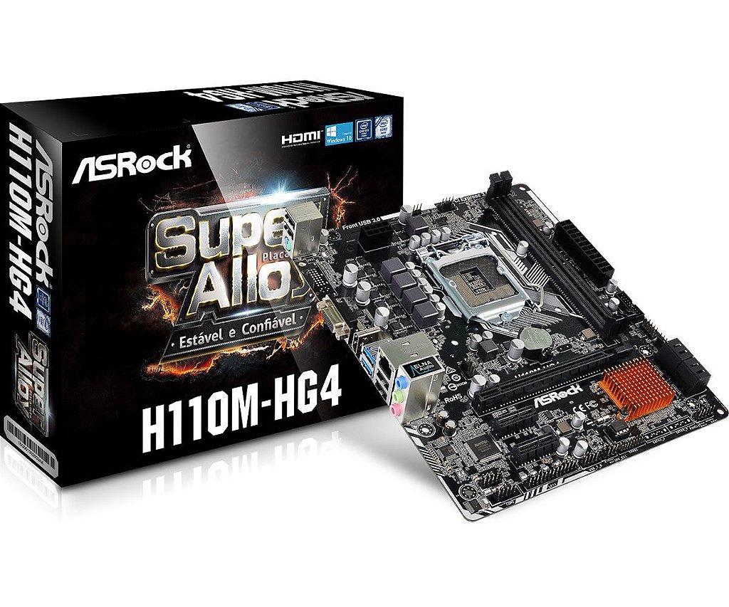 Placa Mãe ASRock H110M HG4 Chipset Intel H110 LGA 1151