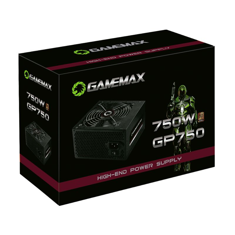 Detalhes de Fonte Gamemax 750w 80 Plus Bronze GP750 PFC Ativo C/ Cabo