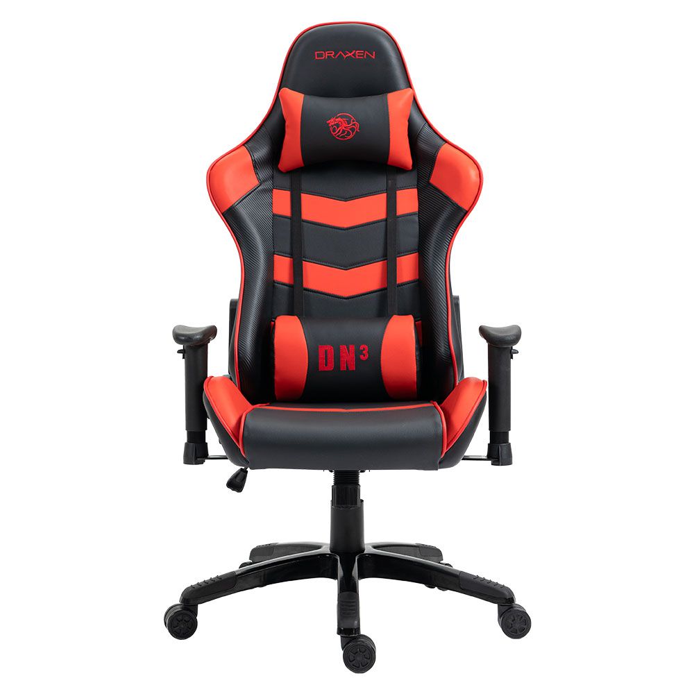Detalhes de Cadeira Gamer Draxen DN3 Giratória Encosto Reclinável Preto/Vermelha - Dn003-RD