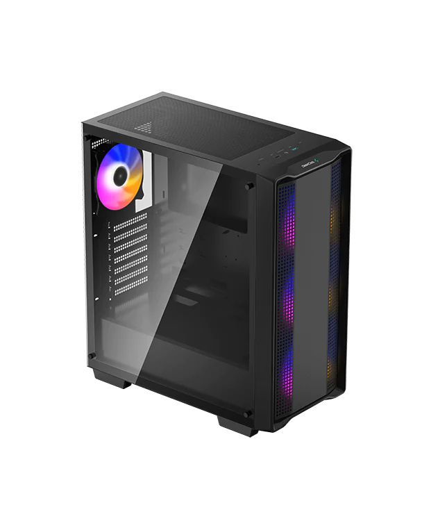 Detalhes de Gabinete Gamer Deepcool CC560 FS Preto C/ 4 Fans Led Color MidTower USB 3.0