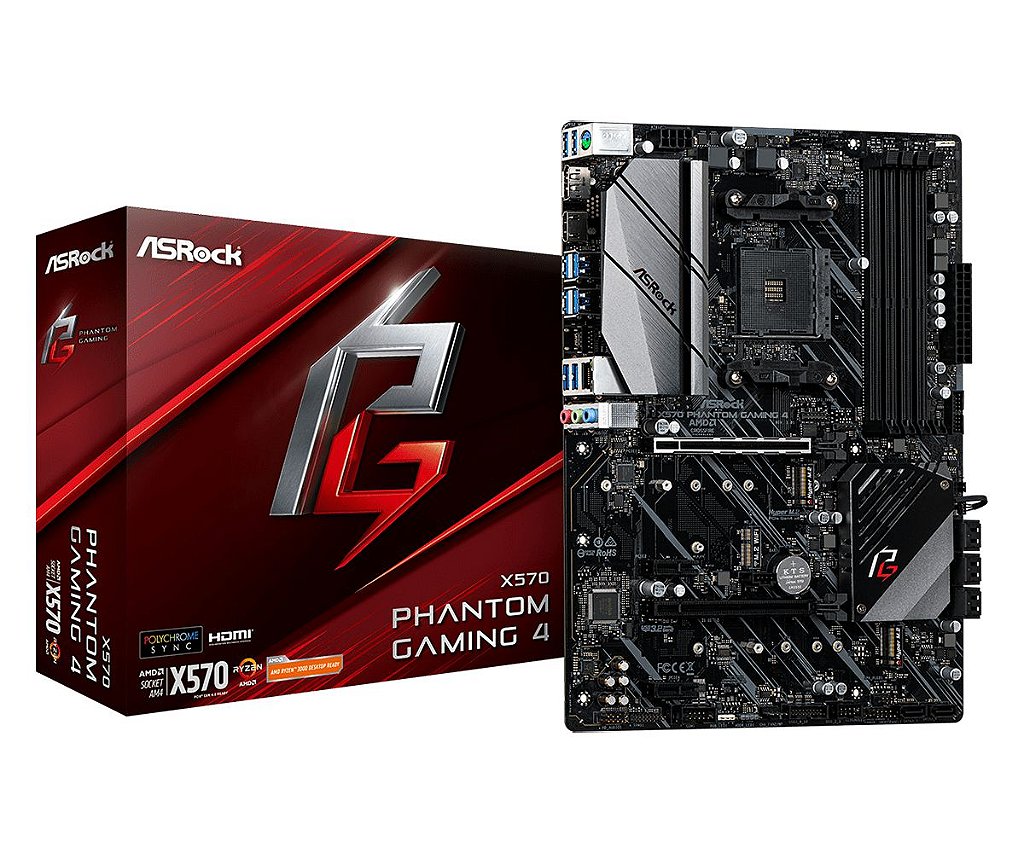 Placa Mae ASRock X570 Phantom Gaming 4 AMD AM4 Atx DDR4 HDMI