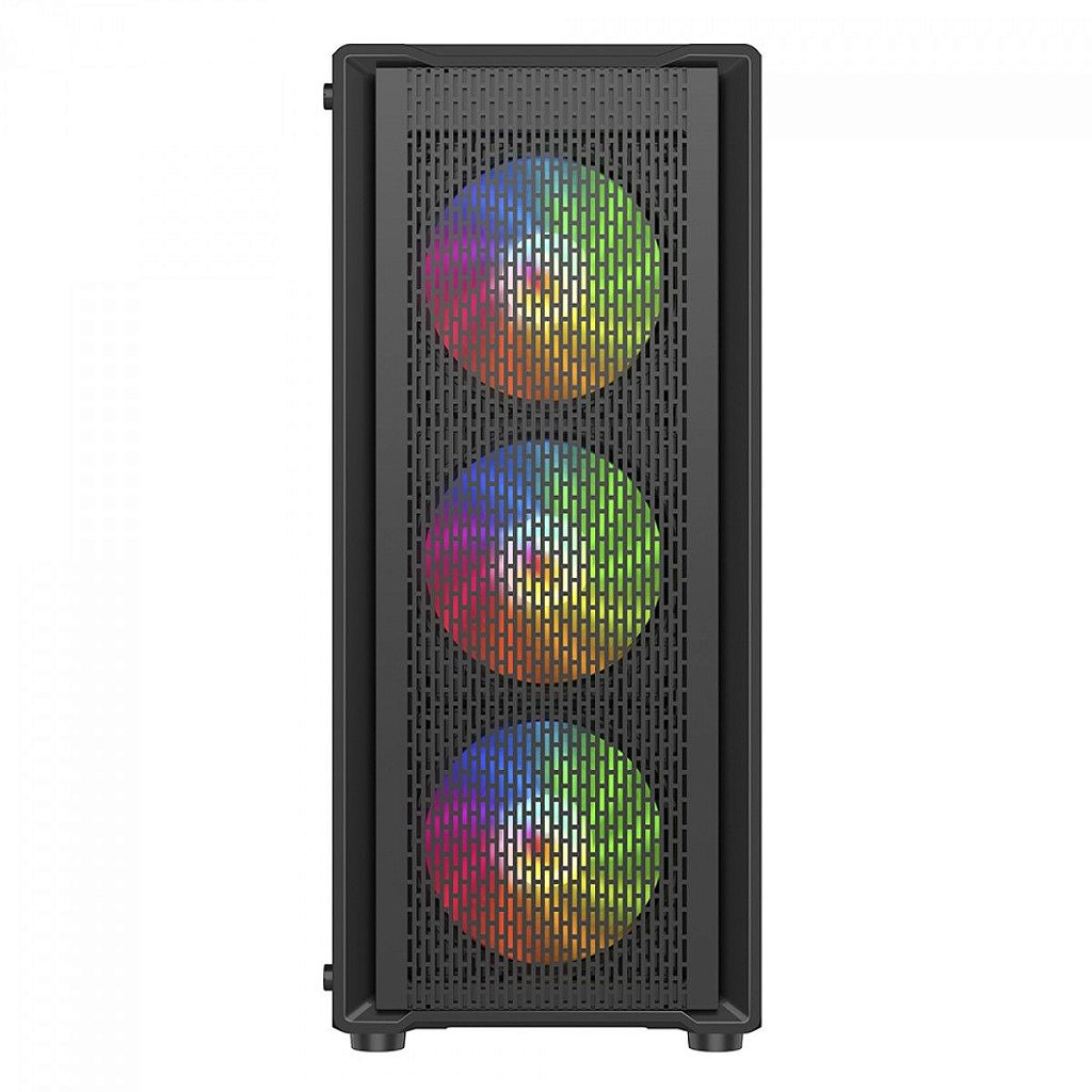 Detalhes de Gabinete Gamer LikeTec Storm Preto C/ 4 Fans Led Color MidTower USB 3.0