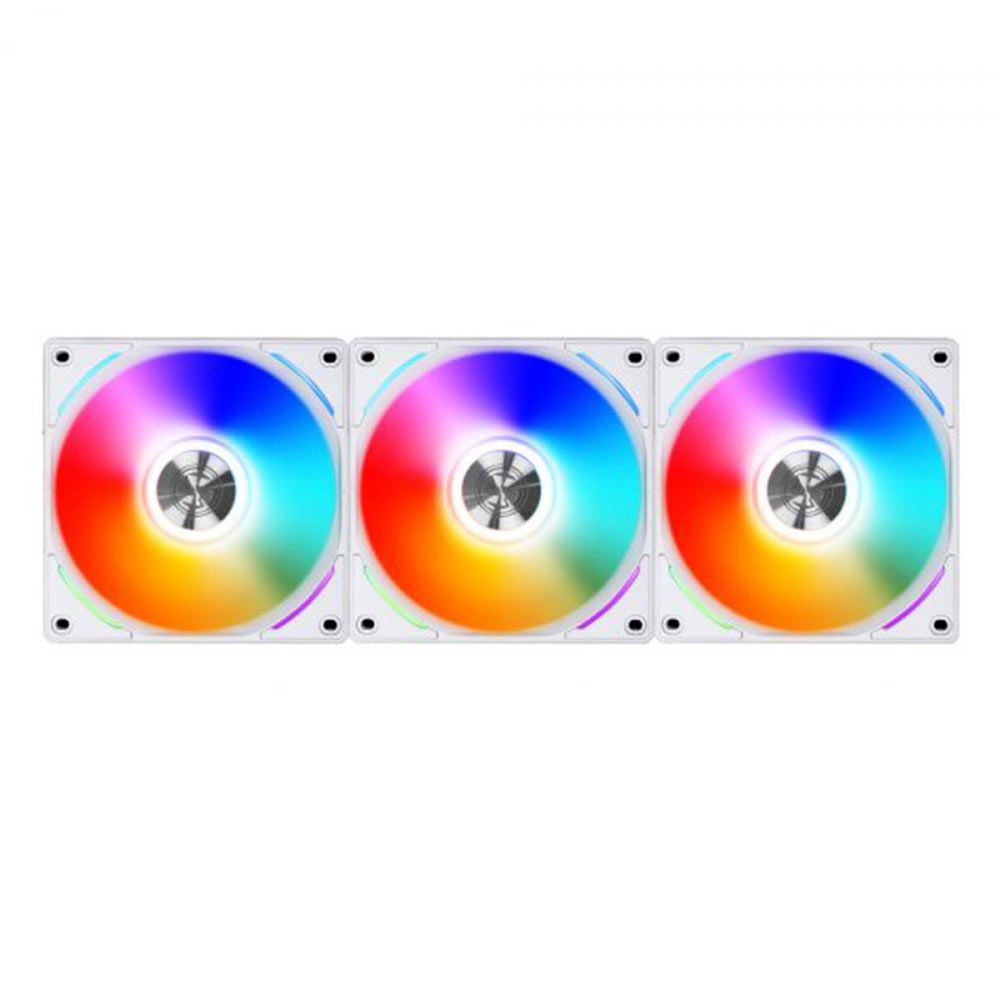 Detalhes de Kit Uni Fan Lian Li c/ 3 Unidades RGB White 120mm - AL120-3W