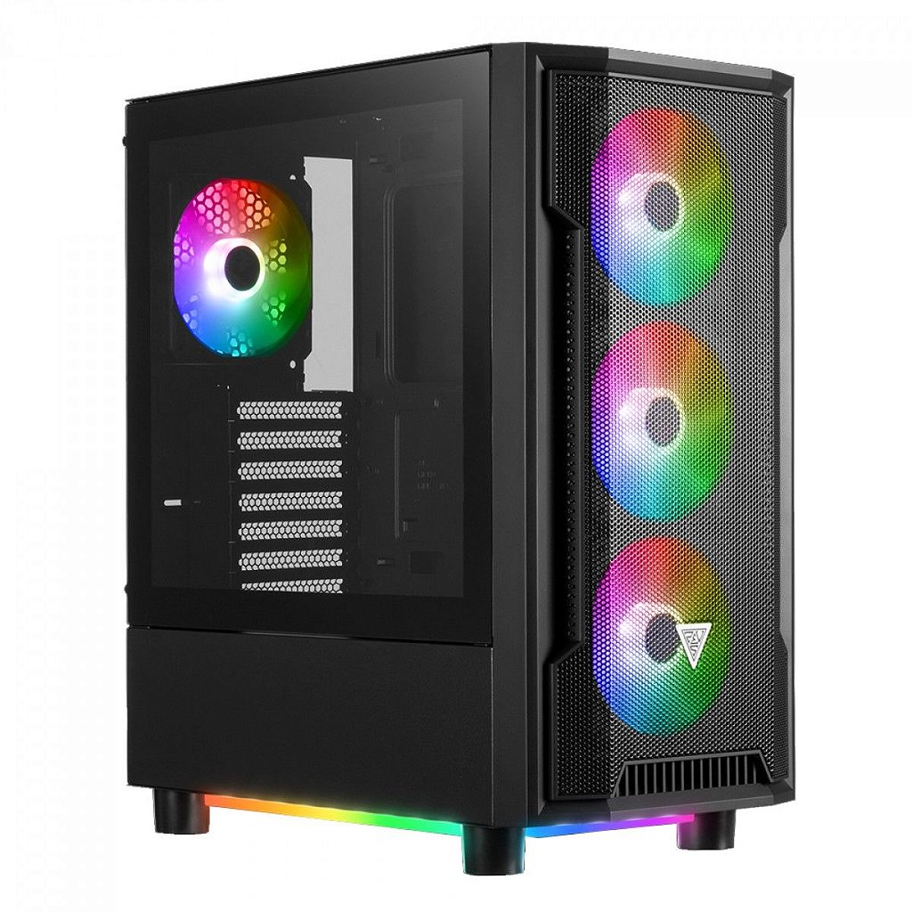 Detalhes de Gabinete Gamer Mesh Gamdias Athena M6 ARGB RGB Preto S/Fan