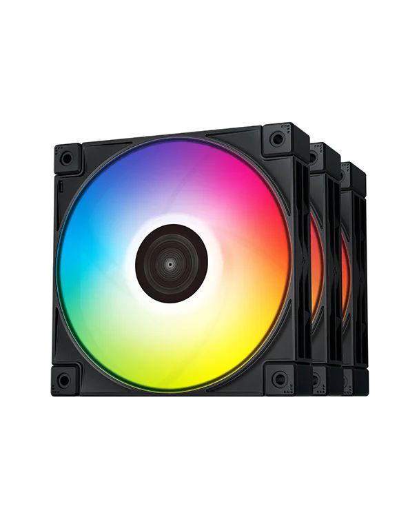 Kit Fan c/ 3 DeepCool FC 120 Preto RGB 12cm - R-FC120-BKAMN3-G-1
