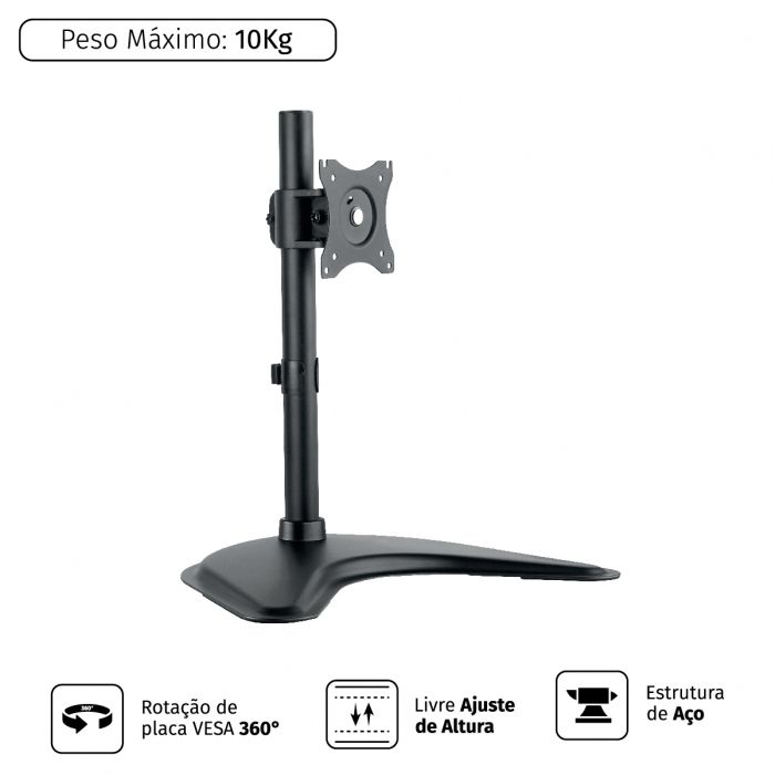 Detalhes de Suporte para Monitor Pcyes 13" a 32" 10Kg Padrão Vesa 100x100 PLMSM01B