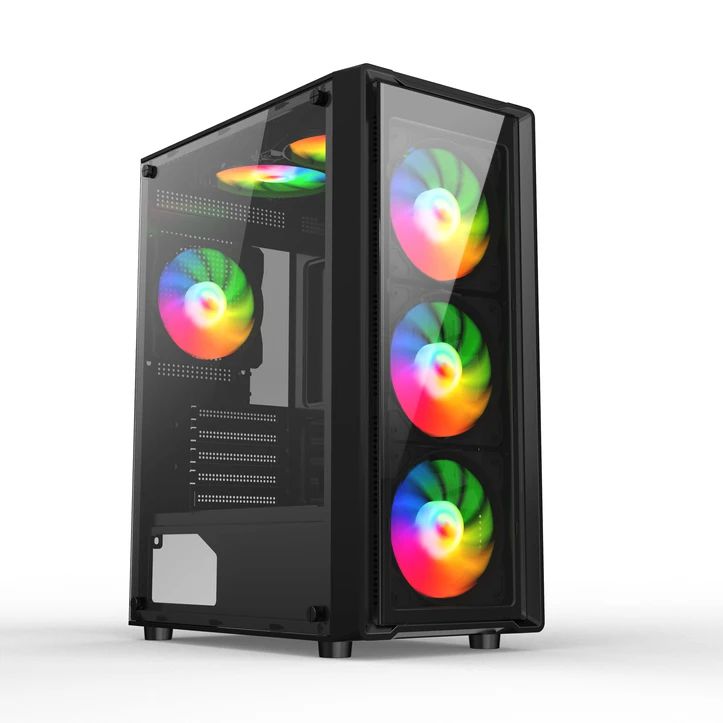Gabinete Gamer LikeTec Sigma Preto C/ 4 Fans Led RGB USB 3 