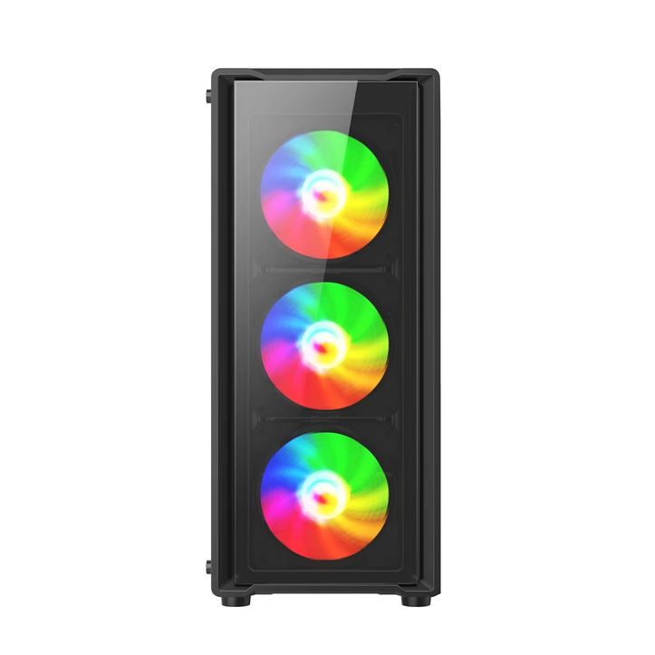 Detalhes de Gabinete Gamer LikeTec Sigma Preto C/ 4 Fans Led RGB USB 3 