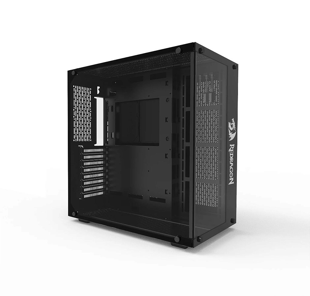 Detalhes de Gabinete Gamer Redragon Wideload Preto Dual Chamber ATX USB 3.0 S/ Fans - GC-8021