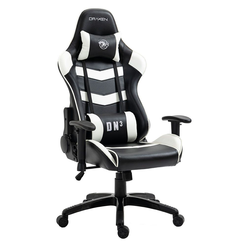 Detalhes de Cadeira Gamer Draxen DN3 Giratória Encosto Reclinável Preto e Branco - Dn003-WH