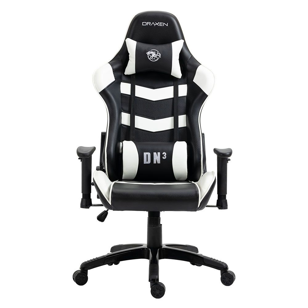 Cadeira Gamer Draxen DN3 Giratória Encosto Reclinável Preto e Branco - Dn003-WH