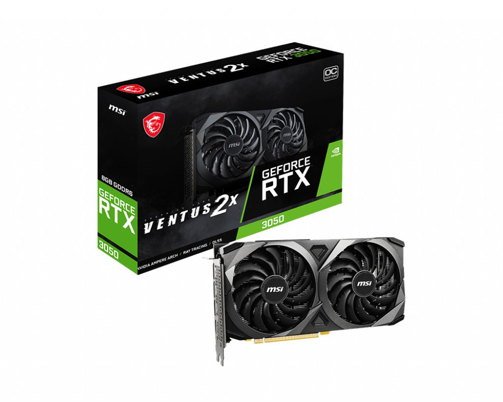 Placa de Vídeo MSI NVIDIA GeForce RTX 3050 8GB GDDR6 Ventus 2x - 912-V500-008
