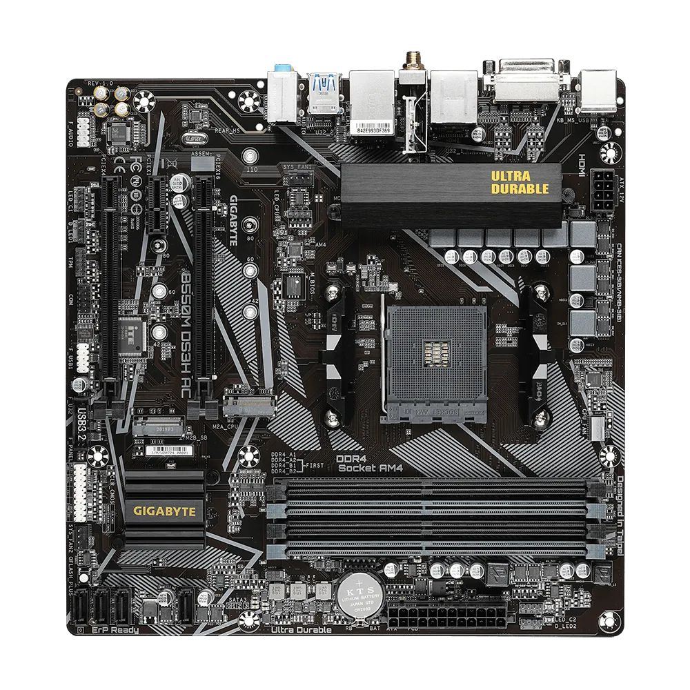 Detalhes de Placa Mãe Gigabyte B550M DS3H AC Wi Fi Display Port AMD AM4 mATX DDR4