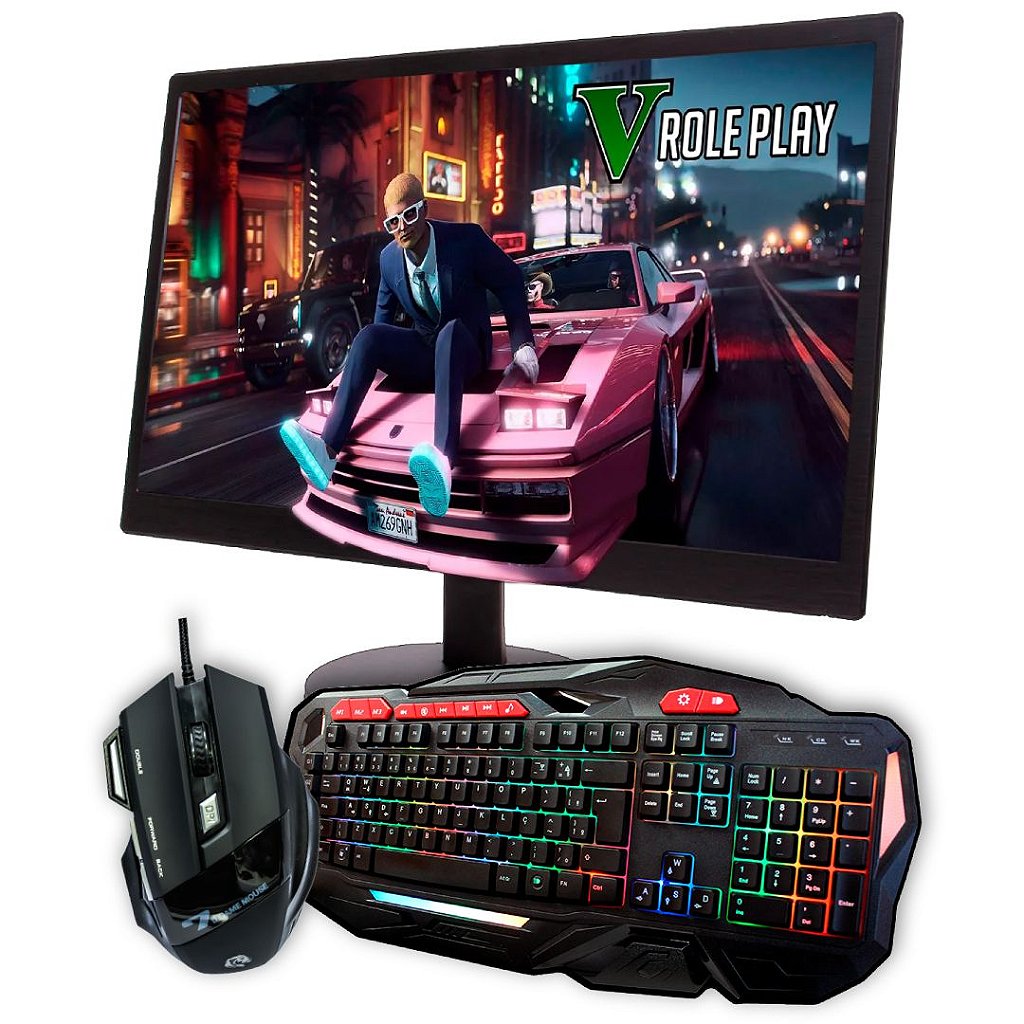 Kit Gamer Mouse e Teclado Gamer RGB + Monitor 19" HD+ 75HZ