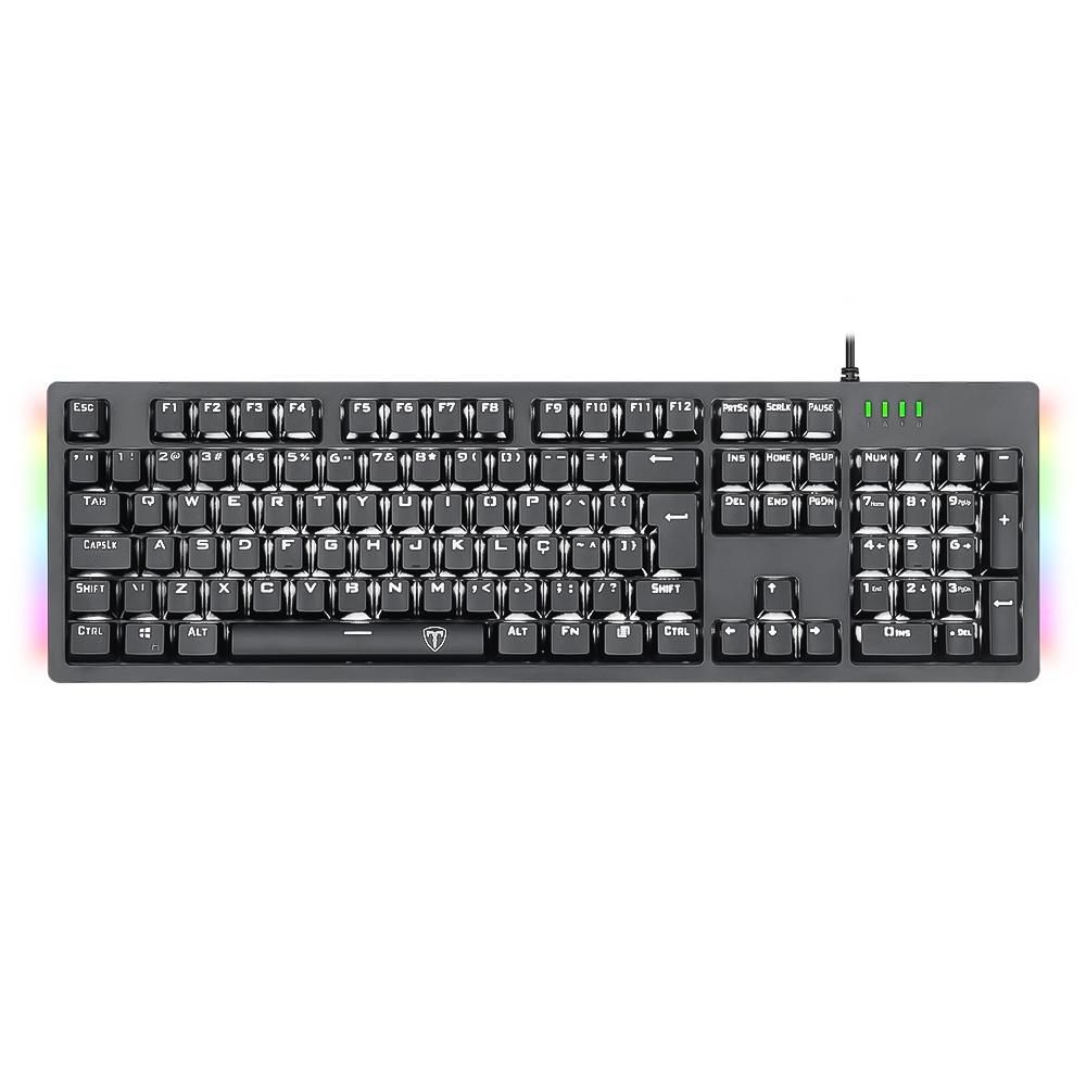 Detalhes de Teclado Mecânico Bermuda Led Single Color Branco Switch Azul T-Dagger T-TGK312-BL